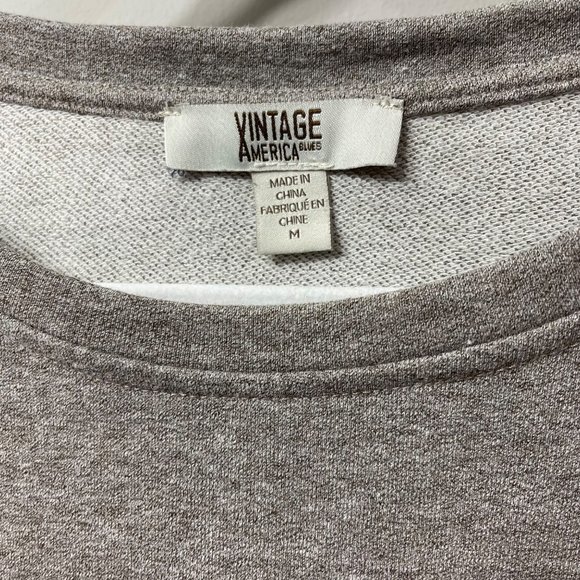 VINTAGE AMERICA BLUES Ruffles Cropped Embroidered Beaded Marled Top M - Picture 9 of 11